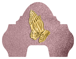 DARAY-L-516-GD-SH-OR Gold Praying Hands Shimmer Orchid